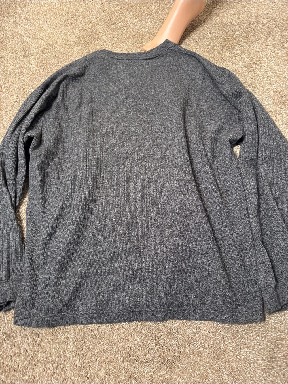 Naturalife Crewneck Sweater - Gray breathable knit textured SZ XL